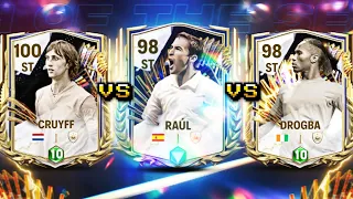 TOTS ST's CALSH! RAUL VS DROGBA VS CRUYFF! WHO'S THE BEST ST? FC MOBILE