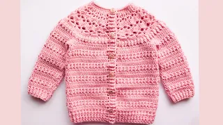 Crochet cardigan sweater for girls 5-6 years and up to 12 years / How to crochet / Crochet for Baby