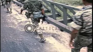 ARVN Special Forces trainees march towards the Training Center in Cam Ranh Bay, V...HD Stock Footage