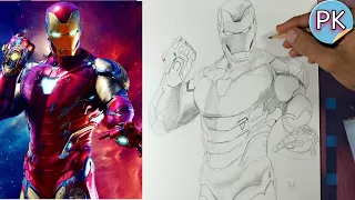 How to draw IRON MAN mark 85 || Full outline tutorial for  ||  easy