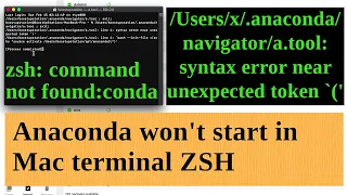 Anaconda won't start in Mac terminal ZSH | Anaconda not found in ZSH on Mac | Zsh Mac Anaconda Error