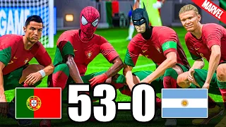 FIFA 24 - RONALDO, MESSI, SPIDER MAN ALL STARS PLAYS TOGETHER | PORTUGAL vs ARGENTINA