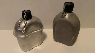 Comparing a World War II canteen to a reproduction canteen