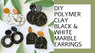 Polymer Clay Acrylic Paint Marble Earring Tutorial | Polymer Clay Marble Beginner Technique