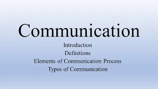 Communication | Organizational Behaviour