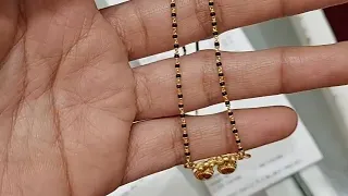 Lalitha jewellery  simple black beads chain @6.23gr