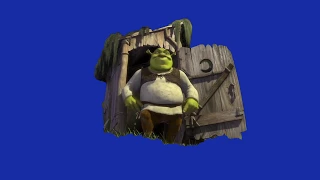 Shrek Bursts Out Of His Outhouse (Blue Screen Chroma Key Effect)