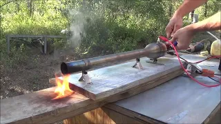 Powerful little PULSE JET ENGINE can move a pile of wood with ease!