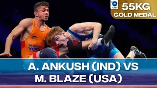 Gold Medal • FS 55Kg • Ankush ANKUSH (IND) vs. Marcus Glenn BLAZE (USA)