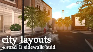 3 city layouts + road & sidewalk build hack for your cities | roblox bloxburg speedbuild