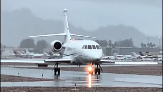 Private Jet Plane Spotting | Rainy Day Takeoffs and Landings at Scottsdale Executive (KSDL)