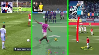 DLS 22 vs FIFA 22 vs Vive le Football vs COF 22 vs PES 21 | Free kick Comparison |