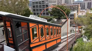 Angels Flight Funicular Railway Descending Off-Ride POV Downtown Los Angeles California Bunker Hill