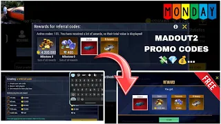 MadOut 2 PROMO CODES 💸 GIVEAWAYS 💎|| FOR VIEWERS 🥰...#newpromocode #madout2