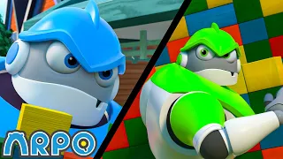 Blue ARPO vs Green ARPO | 1 Hour of Brand New ARPO the Robot | Funny Cartoons For Kids