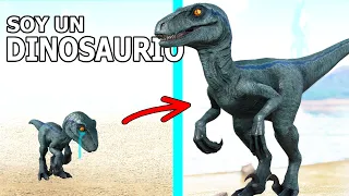 LA HISTORIA DE LA DINOSAURIO BLUE! SOBREVIVO PARA SALVAR A BETA pequeña raptor ARK Soy un Dinosaurio