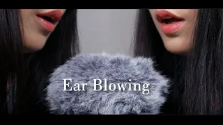 ASMR Twin Ear Blowing and Breathing for Sleep | Fluffy Mic | Long & Short Breathing (No Talking)