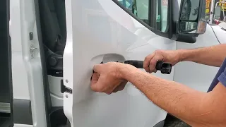 Mercedes sprinter handle removal easy trick tip. for wrapping or painting