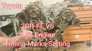 2GR-FE V6 3.5L Engine Timing Chain Marks Setting Of Toyota Avalon