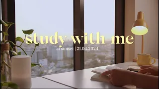 1-HR STUDY WITH ME at sunset | Birds singing + Wind sound | Motivation study