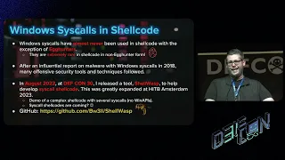 DEF CON 31 - Game Changing Advances in Windows Shellcode Analysis - Brizendine,  Kersten, Hince