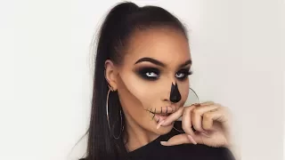 Easy Simple Last Minute Skull | Men Women Halloween Makeup Tutorial