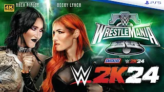 Rhea Ripley vs. Becky Lynch - Women's World Championship  -Wrestlemania 40 - WWE 2K24 - PS5 Gameplay