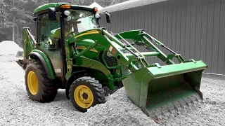 Compact Tractors vs. 44 Tons Crush & Run John Deere 3720 Cab vs. Open Station