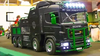 RC MODEL TRUCKS, SCANIA, MB ACTROS, US GRAND HAULER, MAN, CRAWLER IN ACTION!!