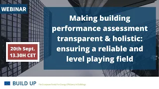 Webinar | Making building performance assessment transparent & holistic