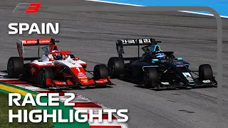 Race Leaders Collide TWICE! F3 Race 2 Highlights | 2021 Spanish Grand Prix