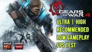 Gears Of War 4 : Different Graphics Presets Tested Campaign Mode FPS Test R9 280X FX 8350