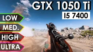 Battlefield V GTX 1050Ti OC + i5-7400 | Low vs. Medium vs. High vs. Ultra | 1080p