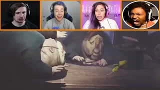 Let's Players Reaction To Being Chased By The Guests | Little Nightmares