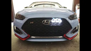 Veloster N: RGB LED Demo: Velossa Tech "LIT KIT" Ram Air Intake