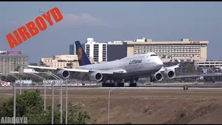 Lufthansa Boeing 747-8 Landing LAX