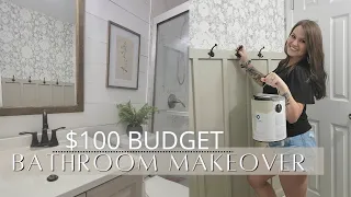 DIY Bathroom makeover | Small bathroom design ideas | Rental friendly diy makeover @Karrie Lynn