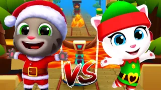 Talking Tom Gold Run Новогодний Забег Санта Том VS Эльф Анжела!