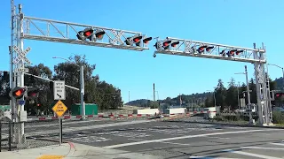 Railroad Crossings With Lots Of Lights Compilation, Several Lights