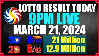 Lotto Result Today March 21 2024 9pm | Ez2 Swertres