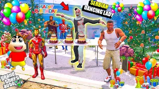 Franklin and Avengers Celebrating Serbian Dancing Lady BIRTHDAY With GHSOT ARMY in GTA 5