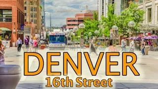 Downtown Denver 16th Street Mall Walking Tour 4K