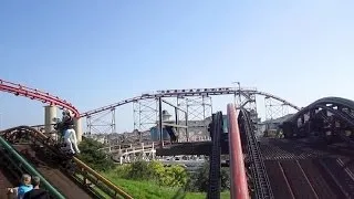 Steeplechase left track on-ride HD POV Pleasure Beach, Blackpool