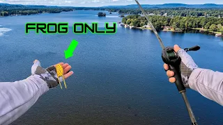 Throwing Topwater FROG ONLY In THICK HYDRILLA!!! || Topwater Bass Fishing