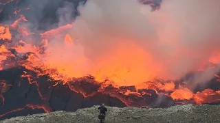 Descent to the worlds largest lava lake at Nyiragongo volcano