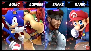 Super Smash Bros Ultimate Amiibo Fights – Request #22533 Sonic & Bowser vs Snake & Mario