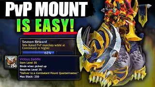 How to Get Seasonal PvP Mount & Vicious Saddle FAST (1 DAY) ! Easy FARM! WoW Dragofnlight Guide