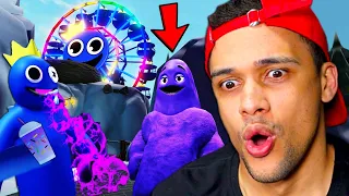 Me Transformei no 🟪GRIMACE SHAKE🟪 no RAINBOW FRIENDS 2! O que Acontece se tomar o Grimace Shake?