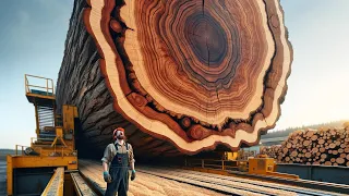 Rare trees are more valuable than gold! The FASTEST way to cut BIG WOOD into slabs