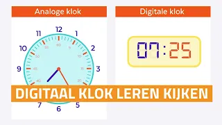 Digitaal klok leren kijken video voor kinderen | 2D Animatie | De Vonder | C4Real